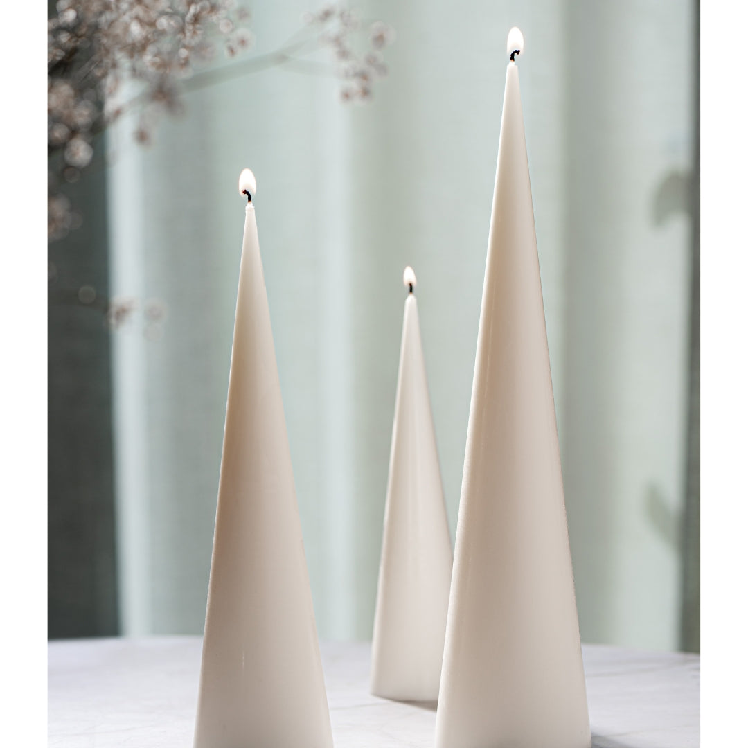 Tapered Cone Candle — Set of 3