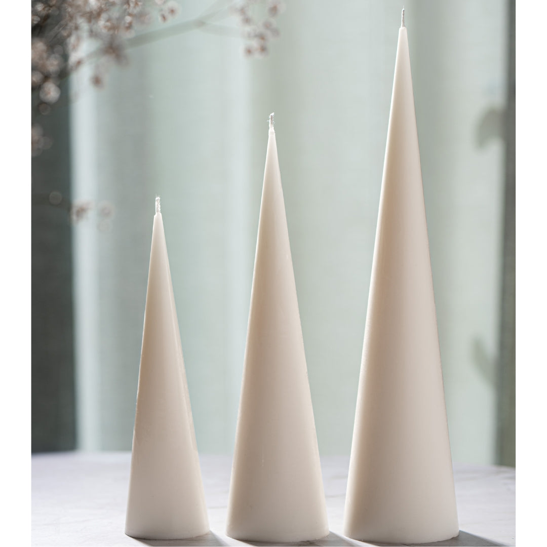 Tapered Cone Candle — Set of 3