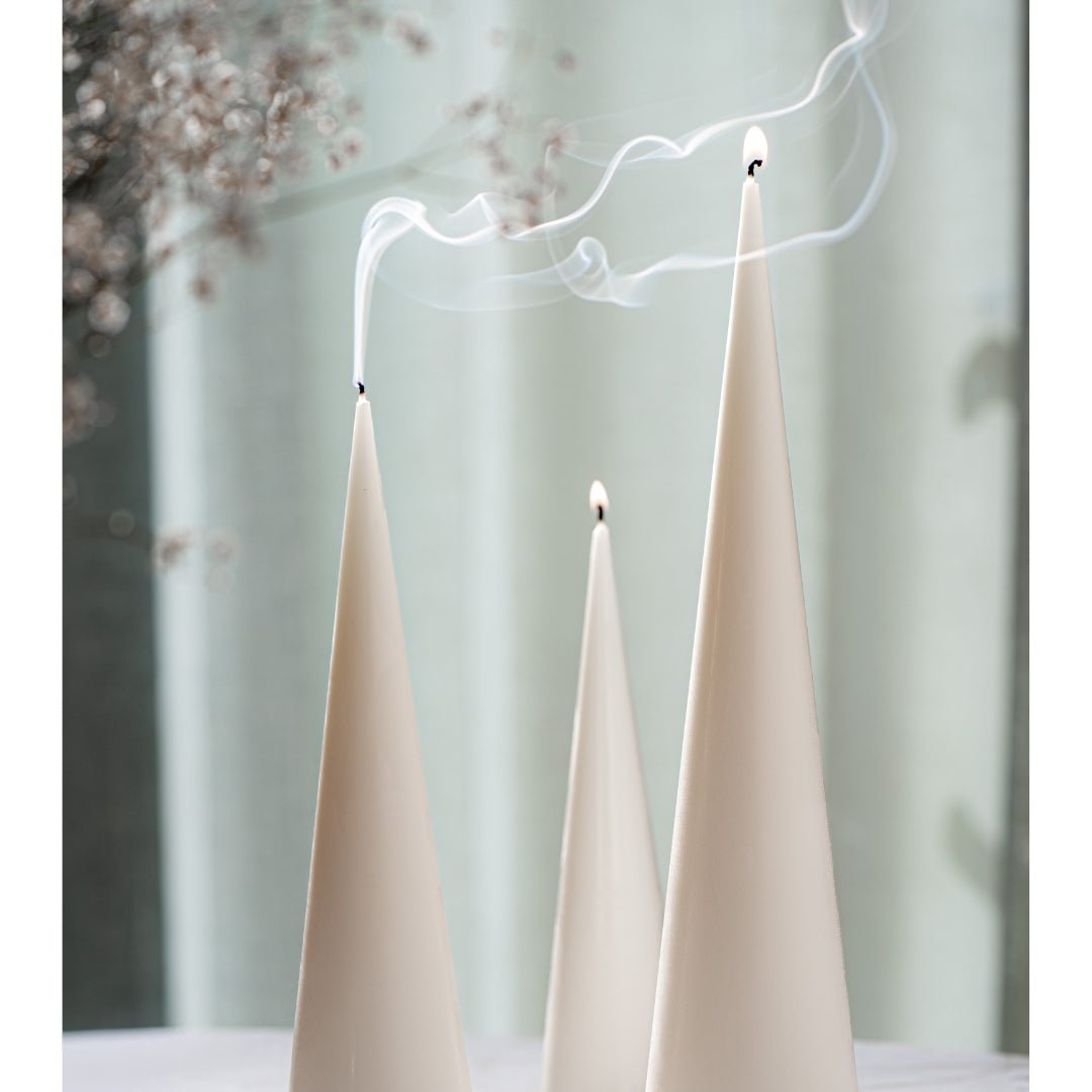 Tapered Cone Candle — Set of 3